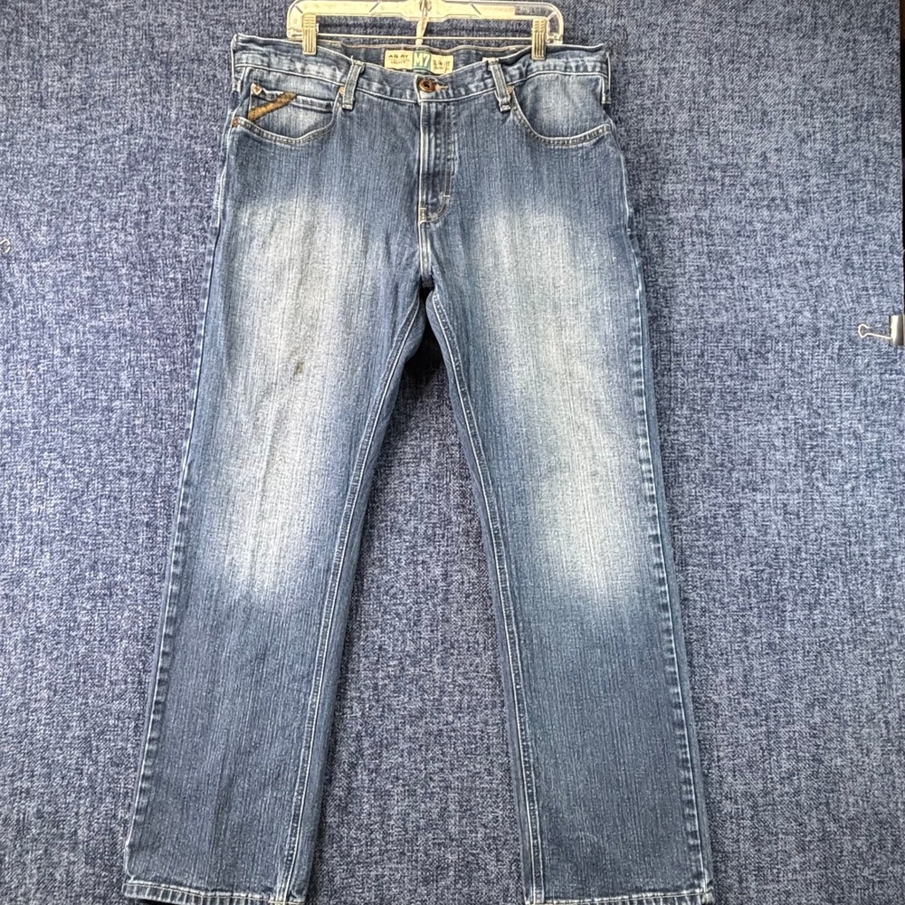 Ariat M7 Legacy Fremont Jeans Mens 38x32 Blue Denim Slim Fit Straight Leg